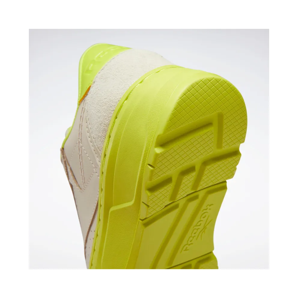 Reebok Club C Double Geo Shoes Stucco / Stucco / Acid Yellow (GW5438)