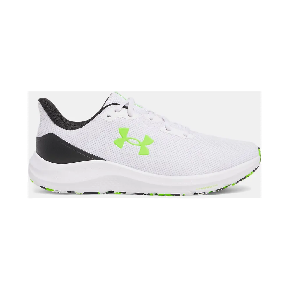 Under Armour Charged Pursuit 4 White Black Hyper Green (3028254-101)