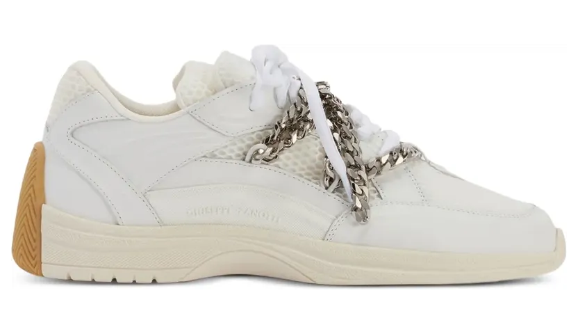Giuseppe Zanotti Leren sneakers met ketting – Wit (RU50047002)