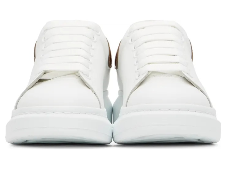 Alexander McQueen White & Silver Croc Oversized Sneakers (625162WHYBQ) (2)