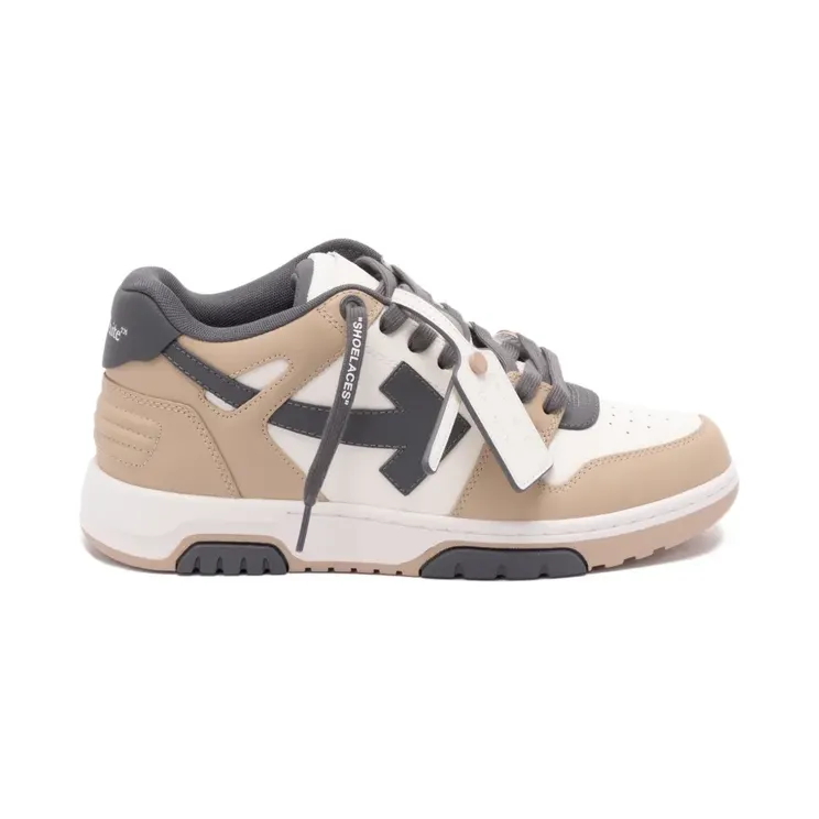 Off-White Our Office leren sneakers met Arrow-patroon – Beige (OMIA189S26LEA0036107)