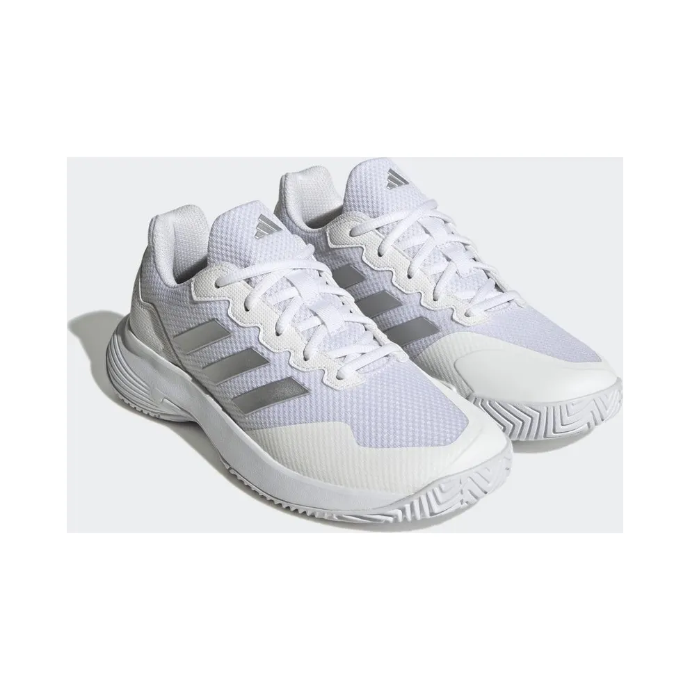adidas Gamecourt 2.0 Tennis Shoes Cloud White / Silver Metallic / Cloud White (HQ8476)