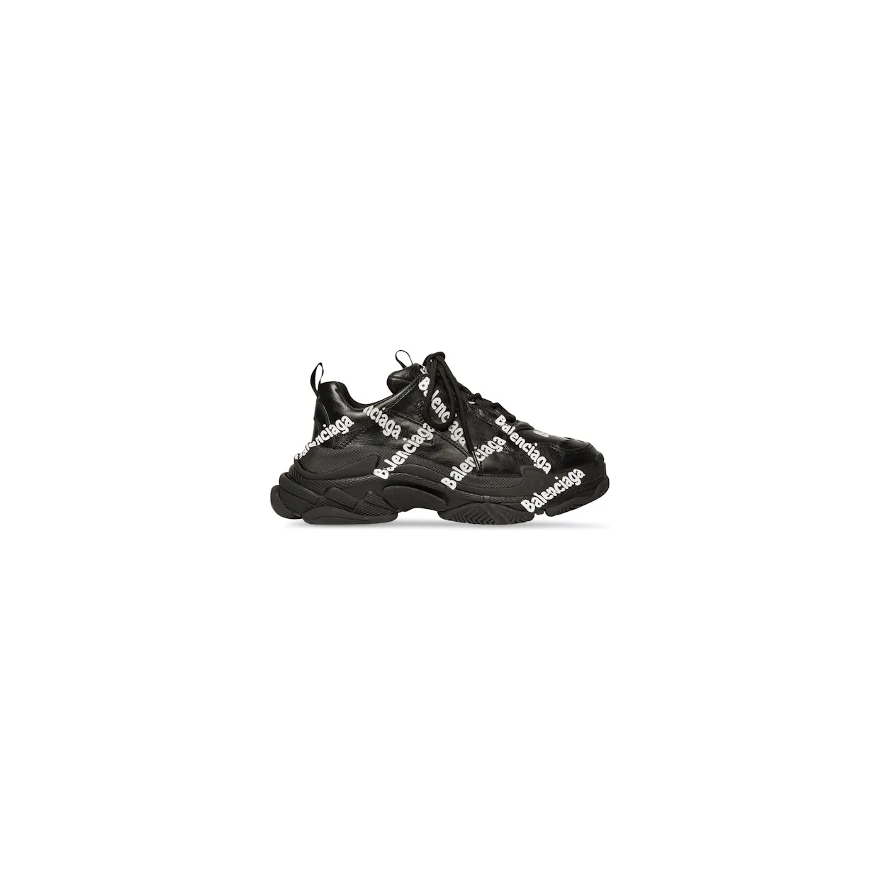 Balenciaga Triple S All Over Logo Black White (524039W2FAB1090)