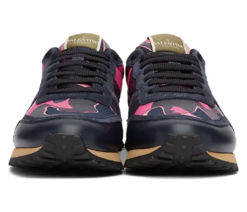 Valentino Navy and Pink Valentino Garavani Camo Rockrunner Sneakers (TY2S0723TCC) (2)