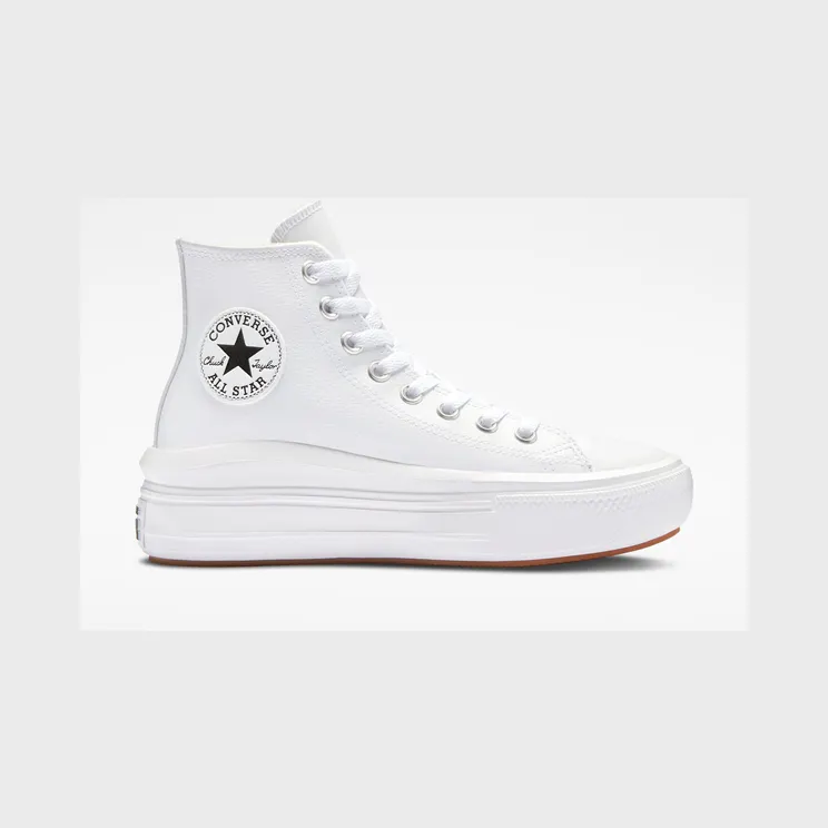 Converse Chuck Taylor All Star Move Platform Foundational Leather Wit/zwart/wit