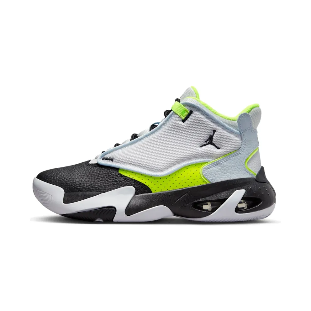 Jordan Max Aura 4 GS “Platinum Tint Volt Blue Tint Black” (DV3175-017)