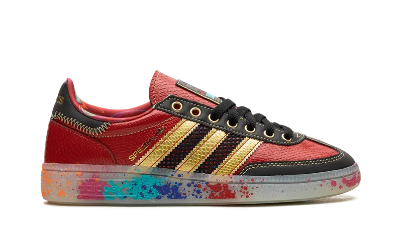 Adidas Handball Spezial “S.E.E.D. – Scarlet Gold Paint Splatter” (ID8617)