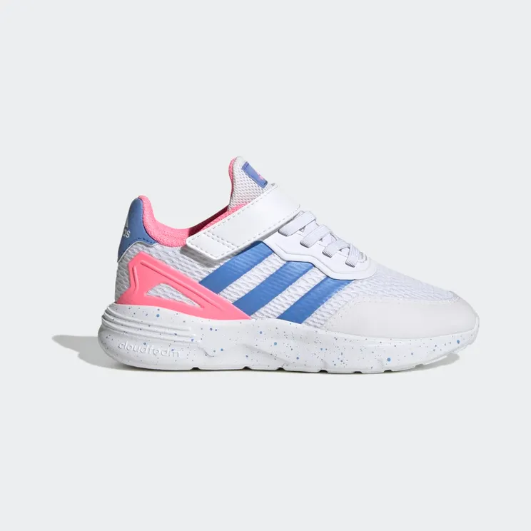 adidas Nebzed met Elastische Veters en Klittenband Cloud White / Blue Fusion / Beam Pink (HQ6147)