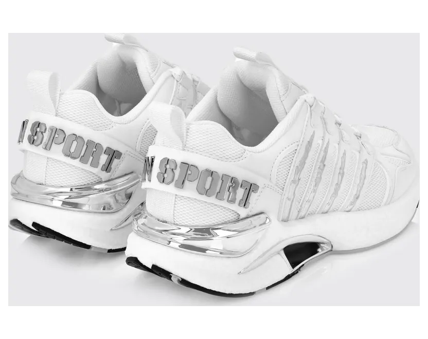 Plein Sport Leather And Mesh Sneakers White (FAESUSC0852STE003N01) (2)