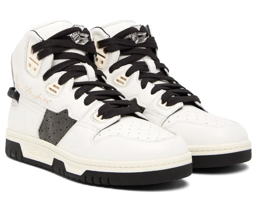 Acne Studios White & Green High Top Sneakers (BD0192-) (4)