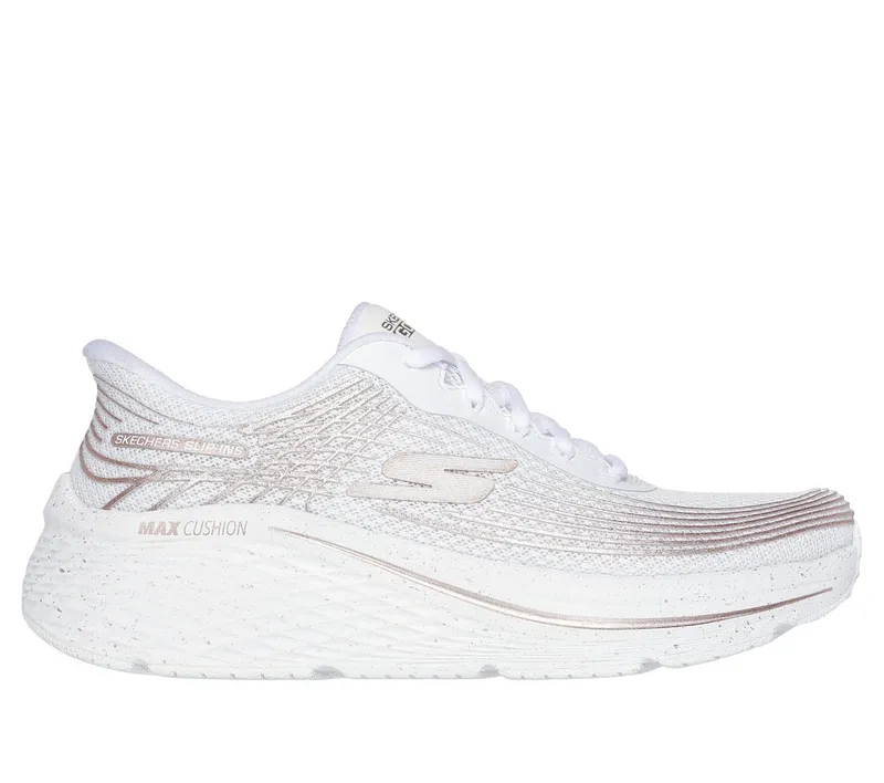 Skechers Slip-ins: Max Cushioning Elite 2.0 “Kaplan Sneaker White / Roos Gold” (129646WTRG)