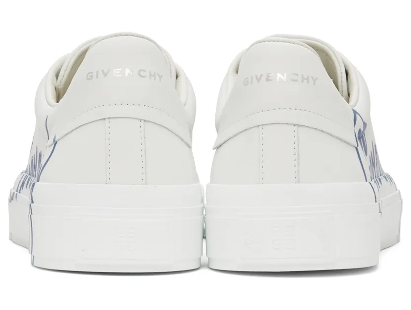 Givenchy White & Blue City Sport Print Sneakers (BH005VH17D) (2)