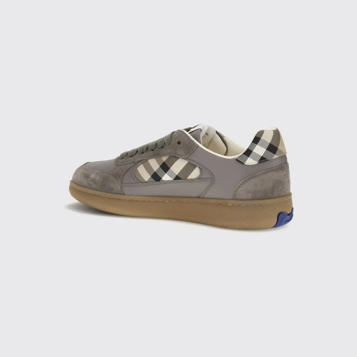 BURBERRY Terrace Leather and Suede Sneakers with Vintage Check Motif Sand (8127509) (2)