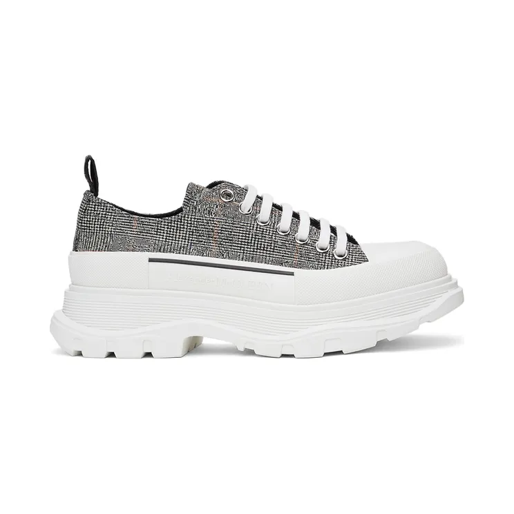Alexander McQueen Black & White Wool Tread Slick Sneakers (652757W4PE1)
