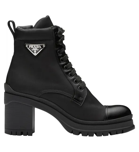 Prada 55mm Laced Booties Black Nylon (1T708M_3LFU_F0002_F_055)