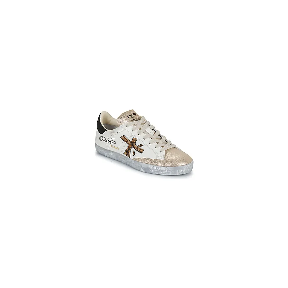 Premiata Sneakers mit Leoparden-Motiv – Weiß (STEVEND7605)