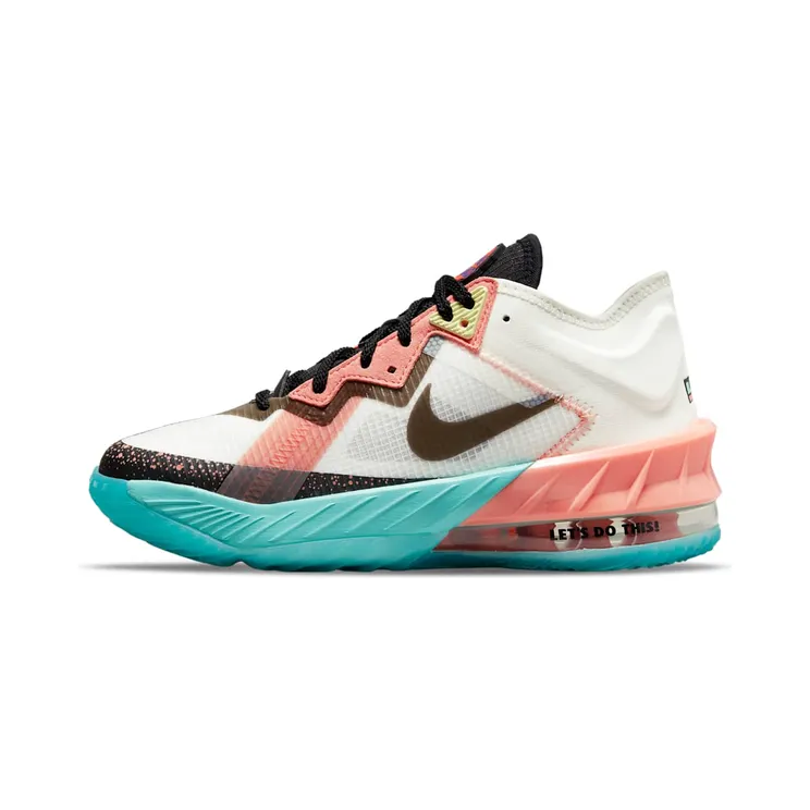 Nike x Space Jam LeBron 18 Low Lola Bunny (GS) (2021) “Summit White / Dynamic Turquoise / Crimson Bliss / Black” (DJ3760-115)