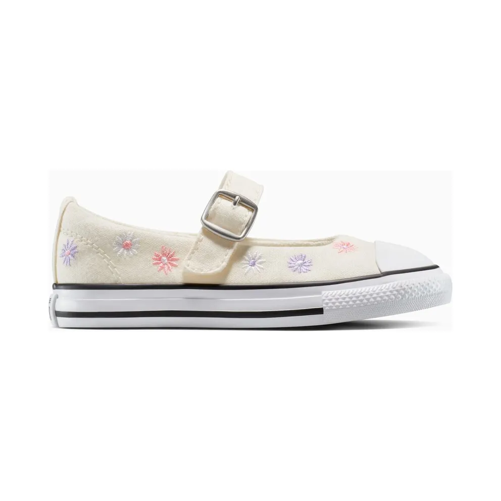 Converse Chuck Taylor All Star Dainty Mary Jane Embroidered Floral Easy On Egret/White/Black (A13444C)