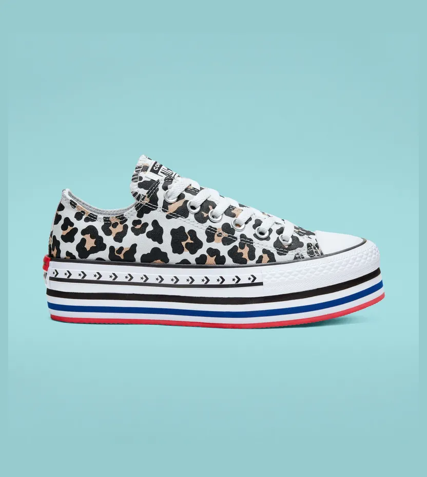 Converse Logo Play Platform Chuck Taylor All Star Low Top White/black/desert Ore (566764C)