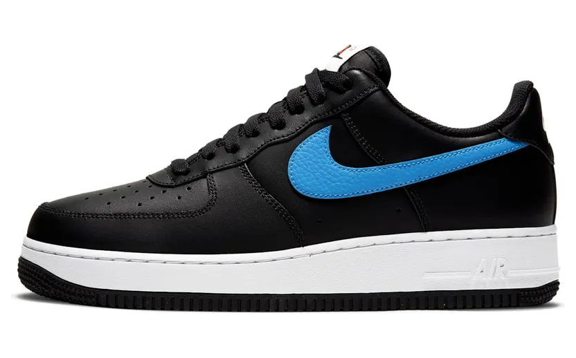 Nike Air Force 1 ’07 ‘Mismatch Swooshes’ “Black / University Red / White / Photo Blue” (CT2816-001)