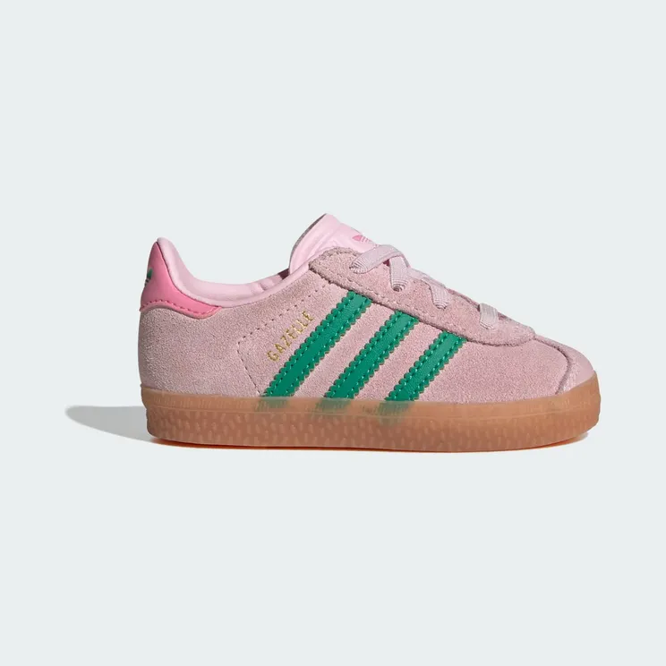 adidas Gazelle Comfort Closure Elastic Laces Shoes Kids “Clear Pink / Court Green / Bliss Pink” (JP7138)