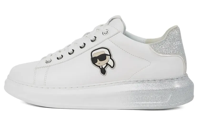 Karl Lagerfeld Kapri mit Glitter-Applikation “White” (KL62530F100)