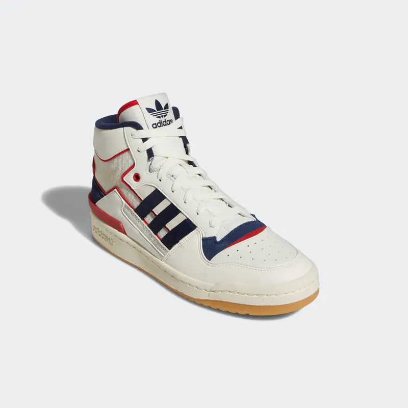 Adidas Forum Exhibit Mid Off White / Collegiate Navy / Scarlet (HQ1482)