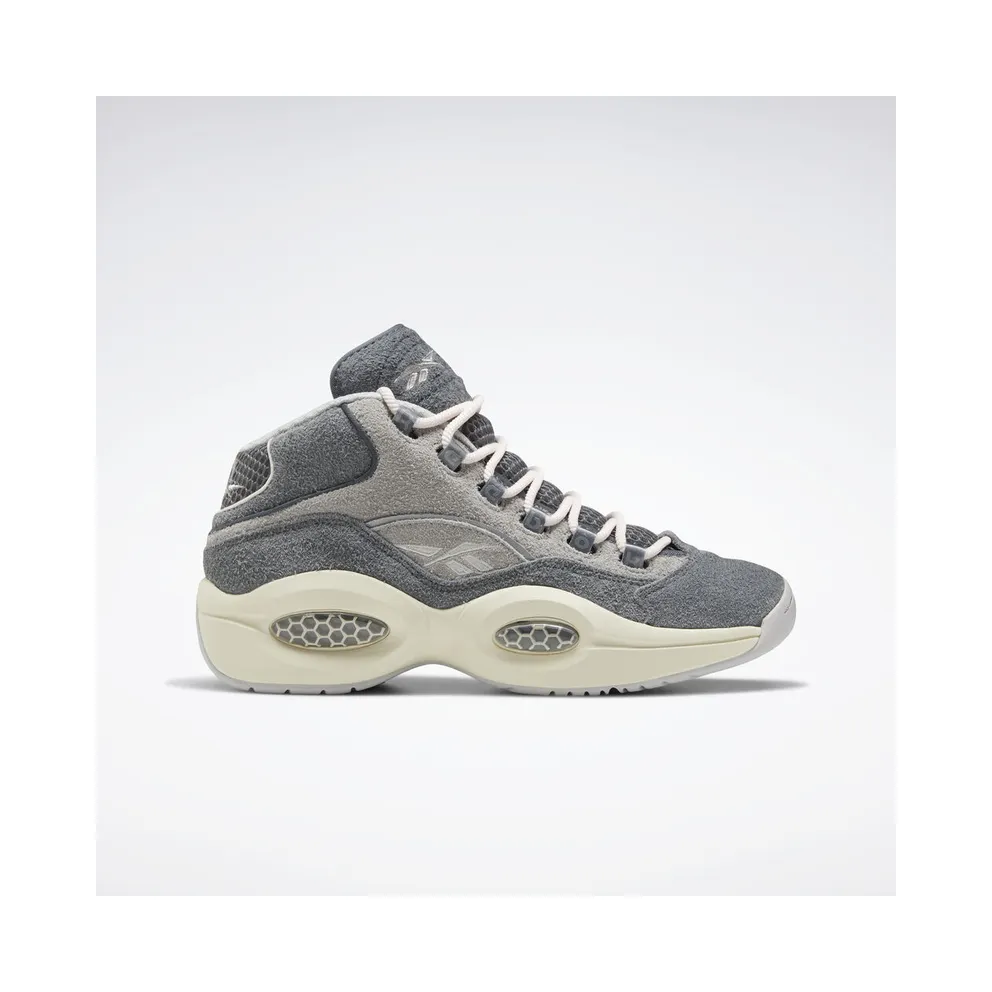 Reebok Question Mid Grey Suede Grey/Steel-Chalk White (Other Brands Other)