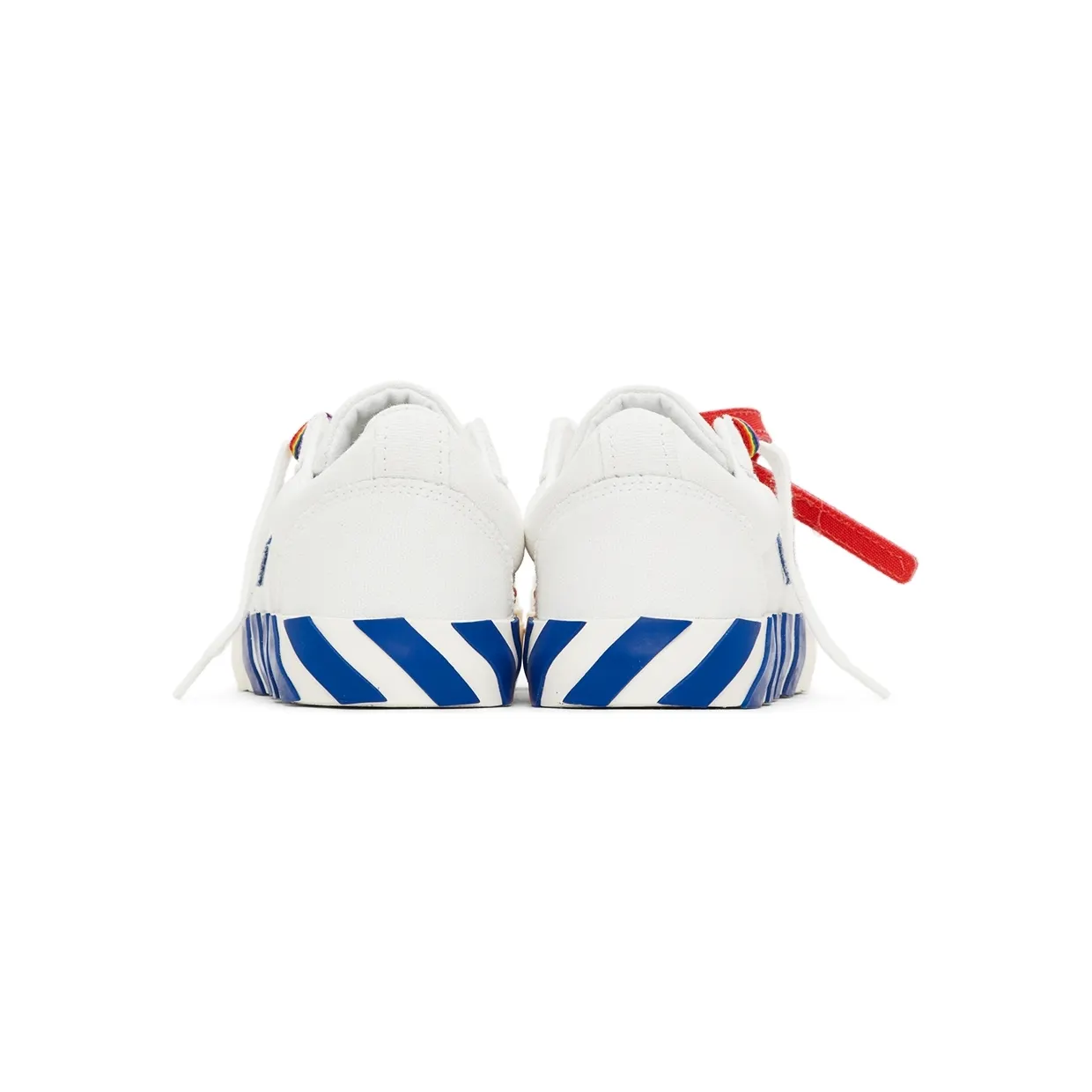 Off-White Kids White & Blue Canvas Vulcanized Low Sneakers (OBIA003F21FAB0010145) (2)