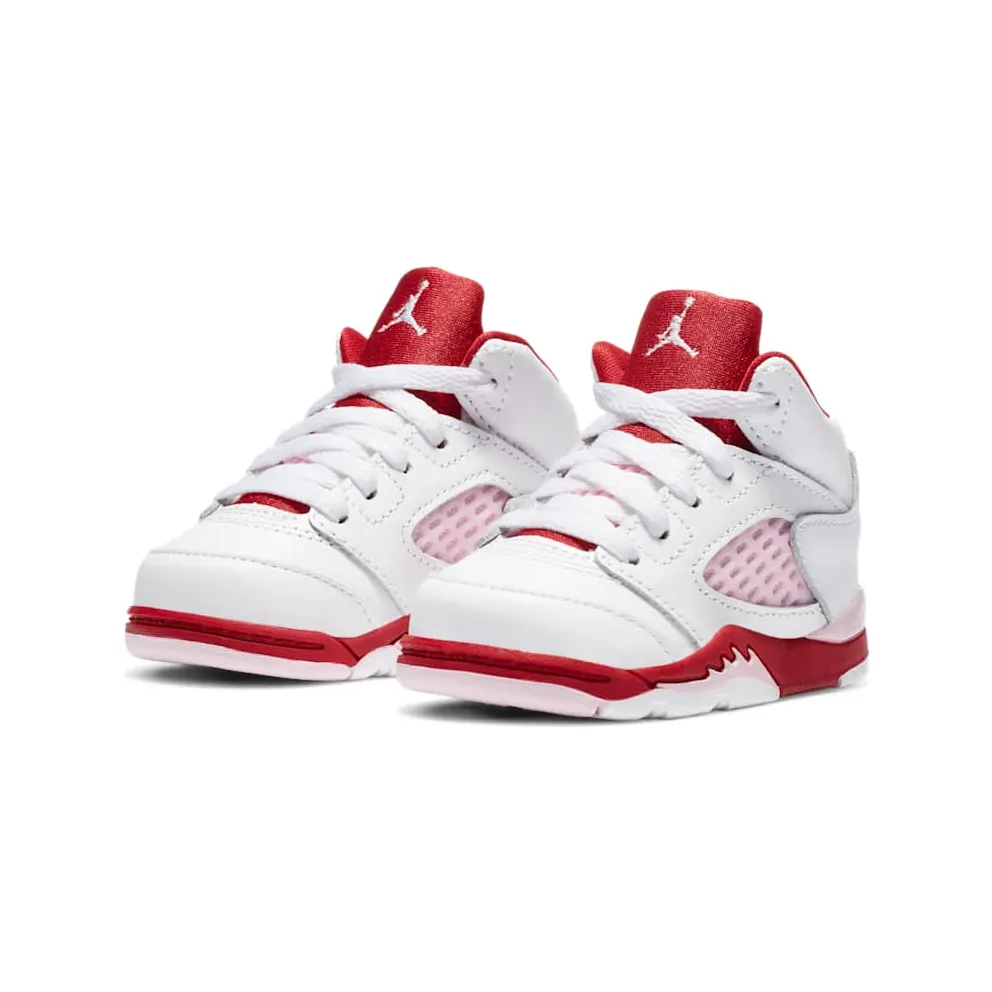 Jordan 5 Retro White Pink Red (TD) White/Pink Foam-Gym Red (725172-106)