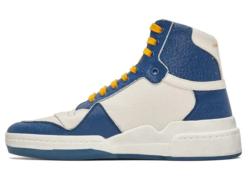 Saint Laurent Off-White & Blue SL24 High-Top Sneakers (610618AAAI5) (3)