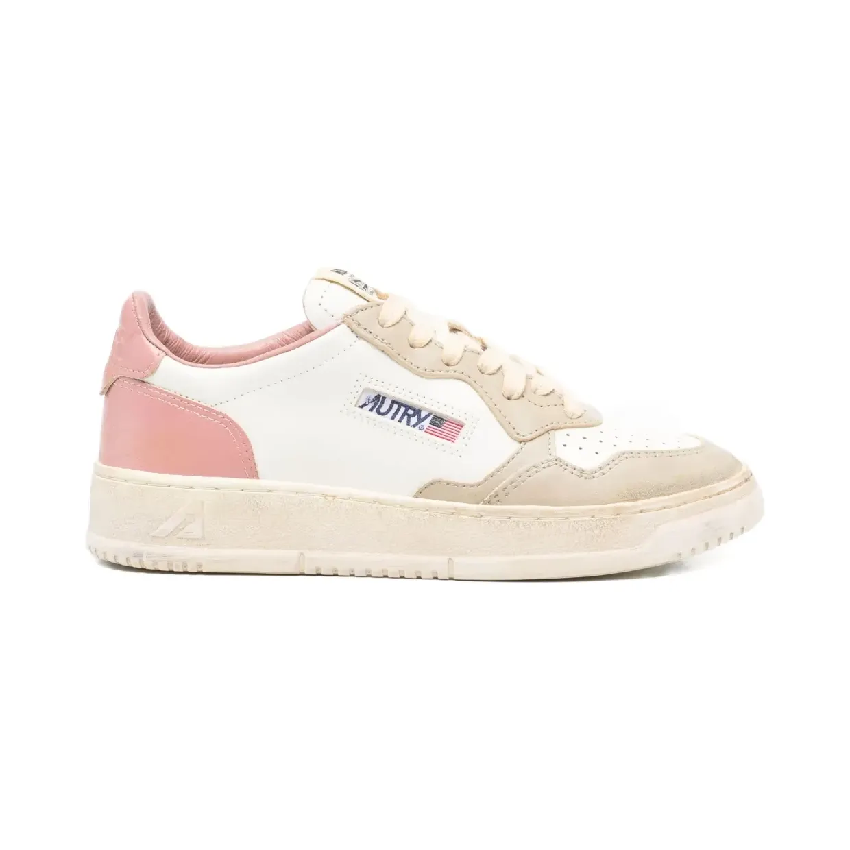 Autry Action leren sneakers met vlakken – Beige (AVLWSV51)
