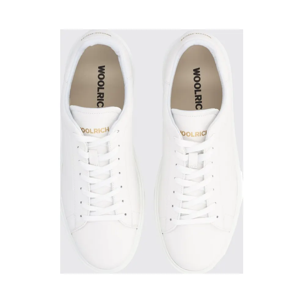 Woolrich Low-Top in Smooth Leather with Padded Ankle and Rear Logo White (WFM261001A00A0)