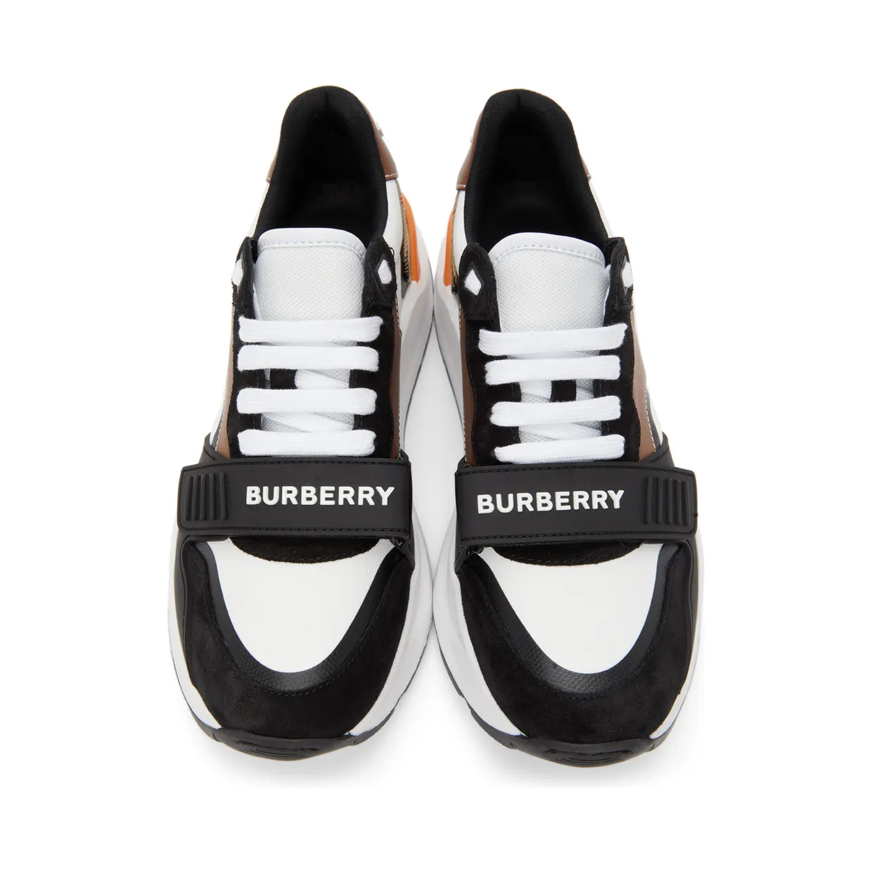 Burberry White & Black Vintage Check Ramsey Low Sneakers (8039112) (5)