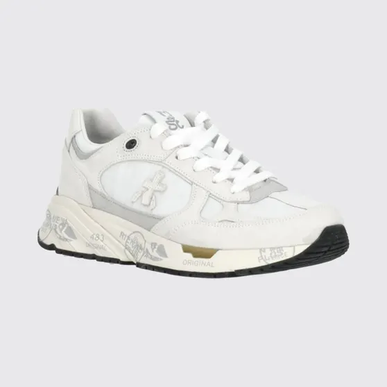 Premiata Mased Suede and Nylon Sneakers White (MASED7823)