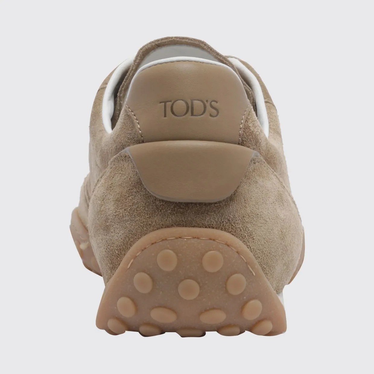 Tod’s Low-Top Suede Sneakers with Iconic Rubber Pebble Sole Beige (XXW13M0KO30VKDC806) (3)