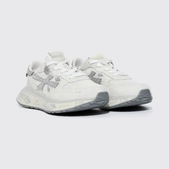 Premiata Lauryn Suede and Mesh Sneakers White (LAURYN8186)