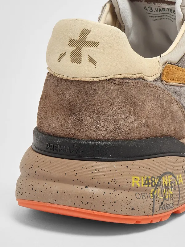 Premiata Mick Suede and Nylon Sneakers Brown (MICK7866) (4)
