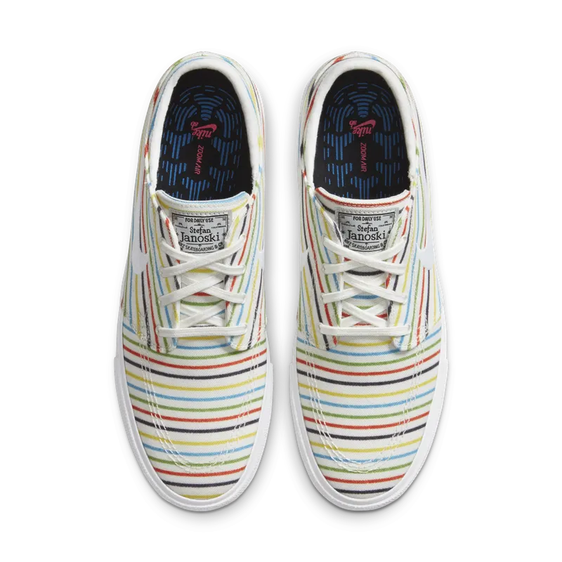 Nike SB Zoom Stefan Janoski Canvas Multi-Color Pinstripes Sail/Sail-White-White (AQ7878-100)