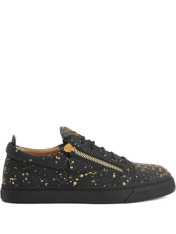 Giuseppe Zanotti Frankie sneakers with slangenhuidprint and rits – Black (RU50033H01)