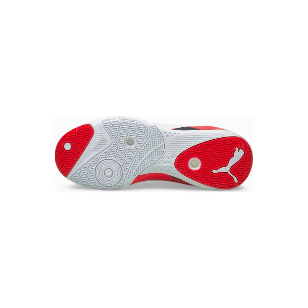 Puma Eliminate Power Nitro Handball Shoes White/Black/Red (106460-01)