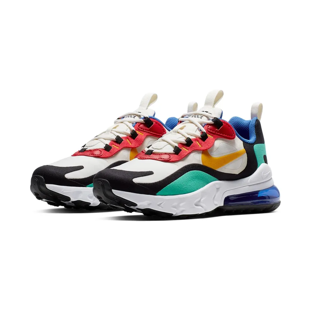 Nike Air Max 270 React Phantom Multi-Color (GS) Phantom/University Gold-University Red-Black-Kinetic Green-Hyper Royal (BQ0103-001)
