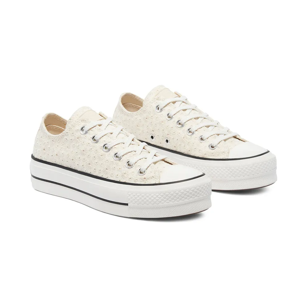 Converse Canvas Broderie Platform Chuck Taylor All Star Low Top Vintage White/egret/black (571281C)
