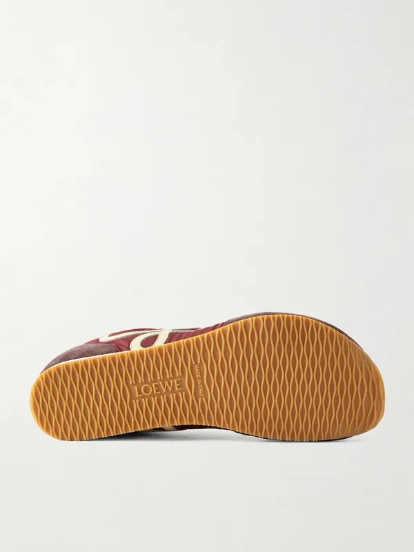 Loewe Ballet Runner 2.0 Suede-Trimmed Sneakers Burgundy (M816282XCG) (3)