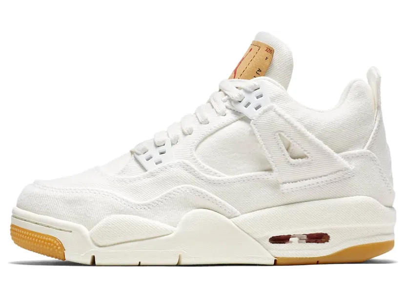 Jordan 4 Retro Levi’s White (GS) – “White / White / White” (Levi’s Tag)