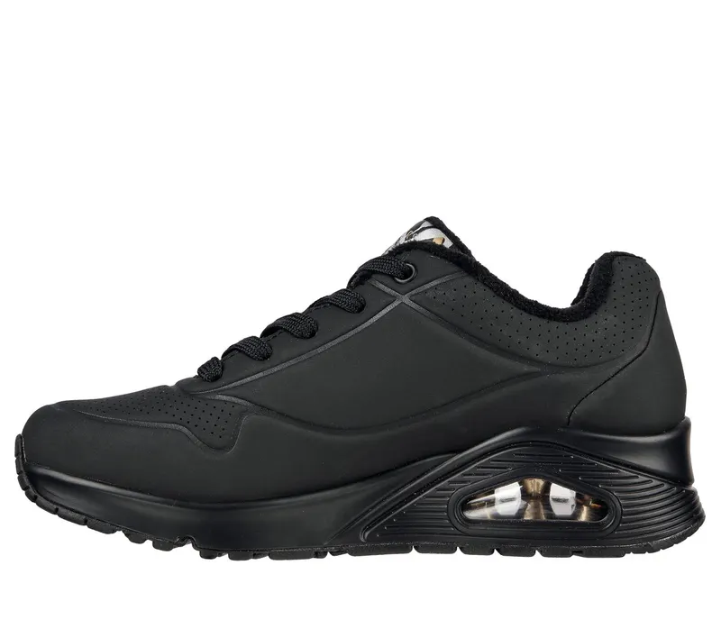 Skechers x JGoldcrown: UNO – Metallic Love Sneaker Black/Gold