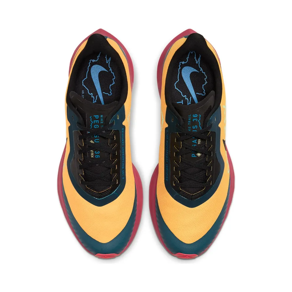 Nike Zoom Pegasus 36 Trail “University Gold / Noble Red / Midnight Turquoise / Black” (CT9137-700)