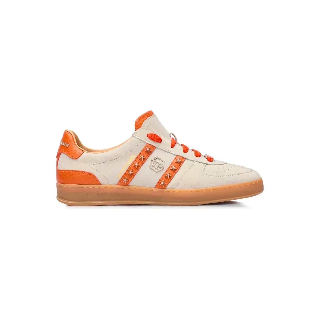 Philipp Plein Retro Rebel leren low-top sneakers met studs – Beige (SAFSUSC0911PLE009N)