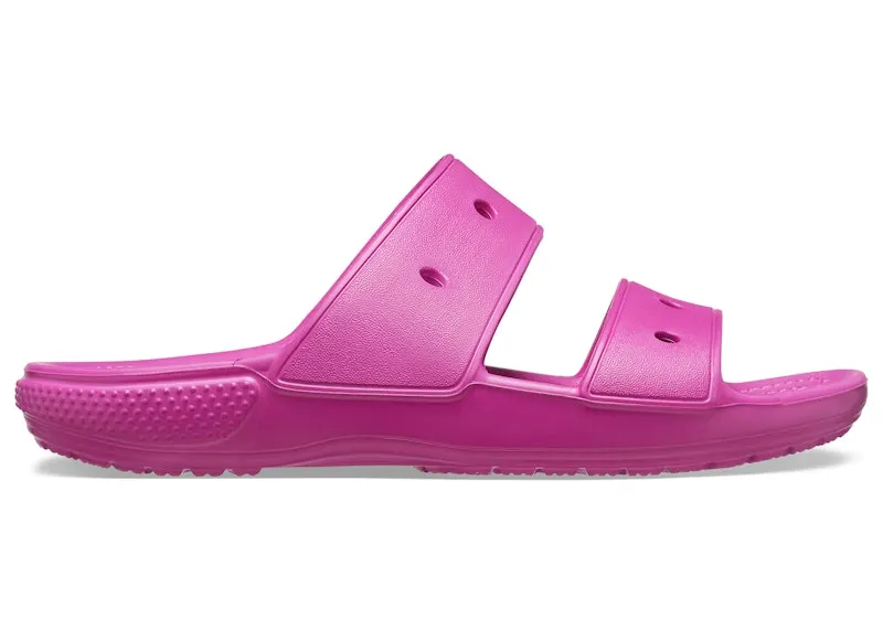 Crocs Classic Double Band Slide Sandals Fuchsia Fun (206761-6SV)
