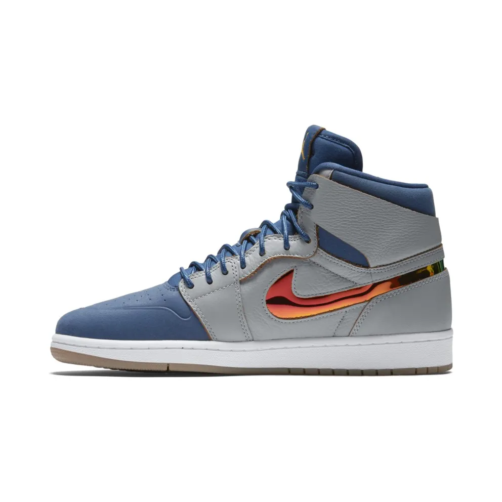 Jordan 1 Retro High Nouveau Dunk From Above Wolf Grey/Gold Leaf-French Blue-White (819176-009)